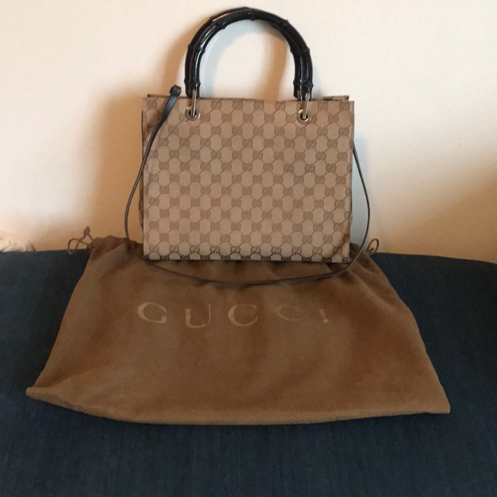 Auth Gucci Bamboo Handle Purse